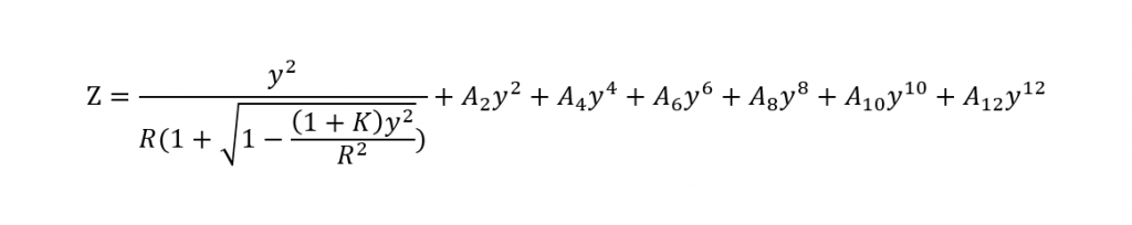 Aspherical shape optical formula