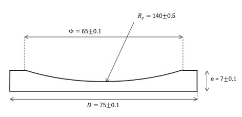 Plano-concave lens drawing