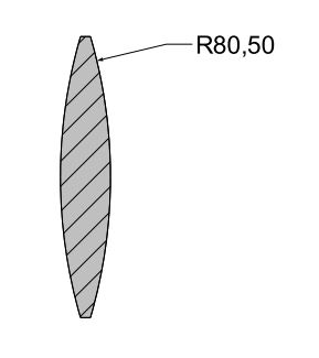 lens with two convex spherical surfaces