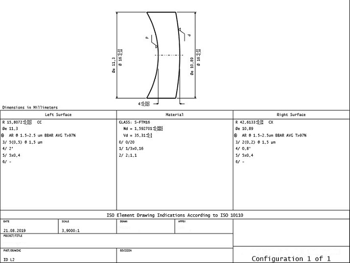 ISO10110 optical drawing