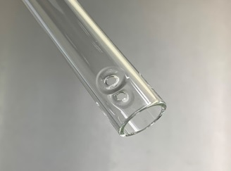 borosilicate tube with holes