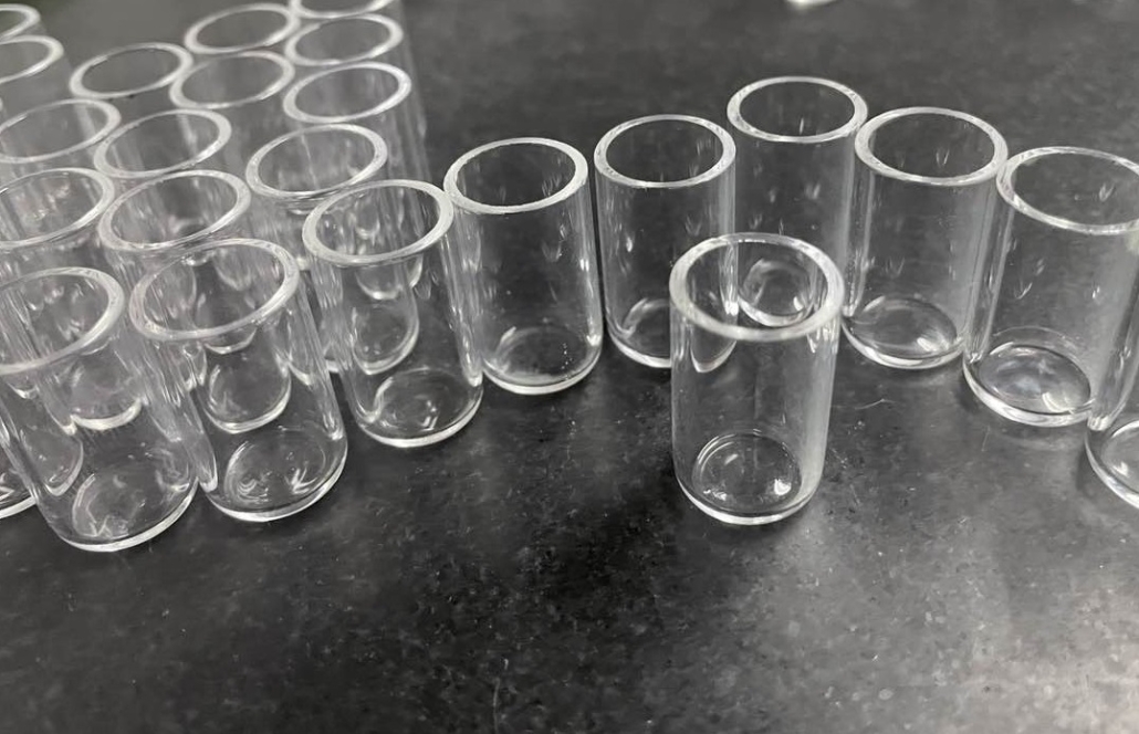 cylindrical glass vials