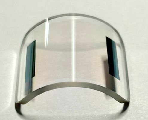 Cylindrical lens with ITO layer