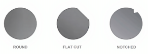 standard cuts of round wafers