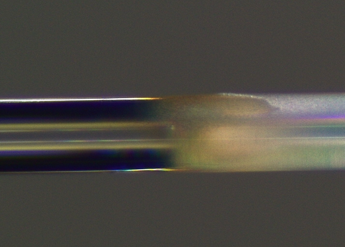 Angled optical fiber